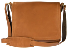 Load image into Gallery viewer, FOLD-OVER LEATHER MESSENGER BAG