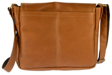 Load image into Gallery viewer, FOLD-OVER LEATHER MESSENGER BAG