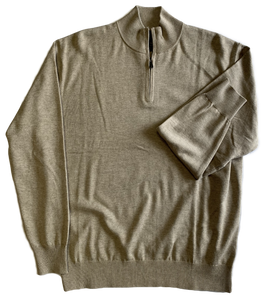 Oatmeal Zip Mock Sweater