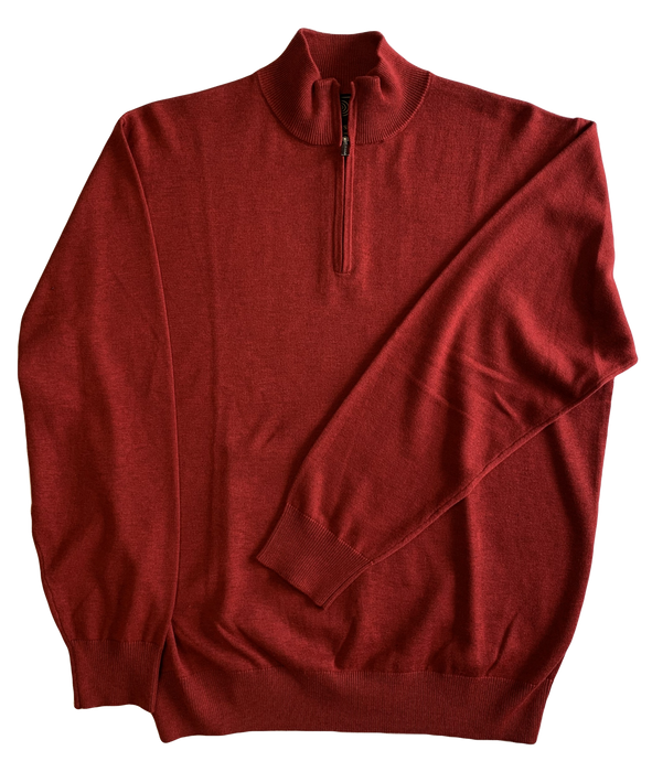 Red Zip Mock Sweater