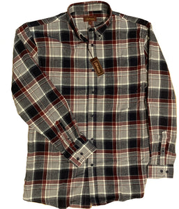 LONG-SLEEVE BRUSHED COTTON BLEND FLANNEL