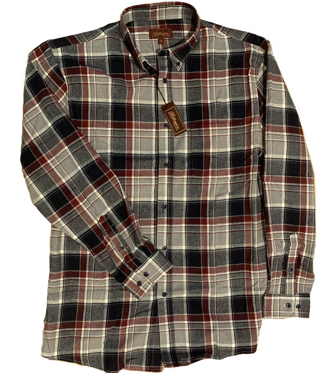 LONG-SLEEVE BRUSHED COTTON BLEND FLANNEL