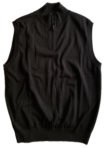 Black Zip Mock Vest