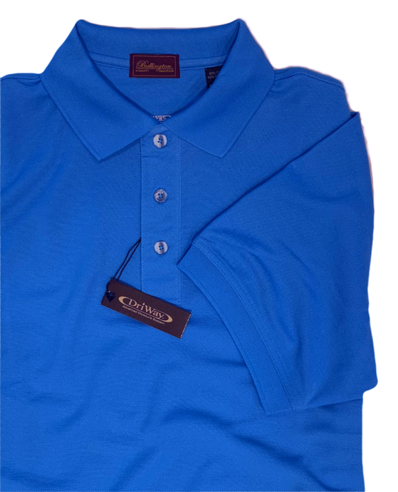 CARIBBEAN BLUE MOISTURE WICKING GOLF SHIRT