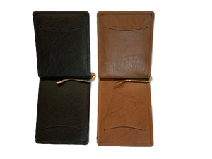 LEATHER BI-FOLD WALLET WITH MONEY CLIP