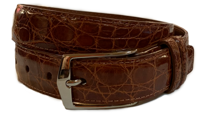 COGNAC CROCODILE BELT
