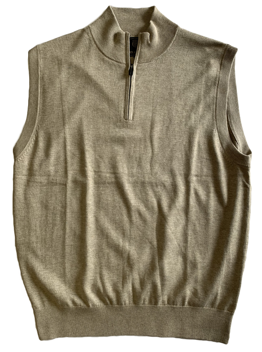 Oatmeal Zip Mock Vest