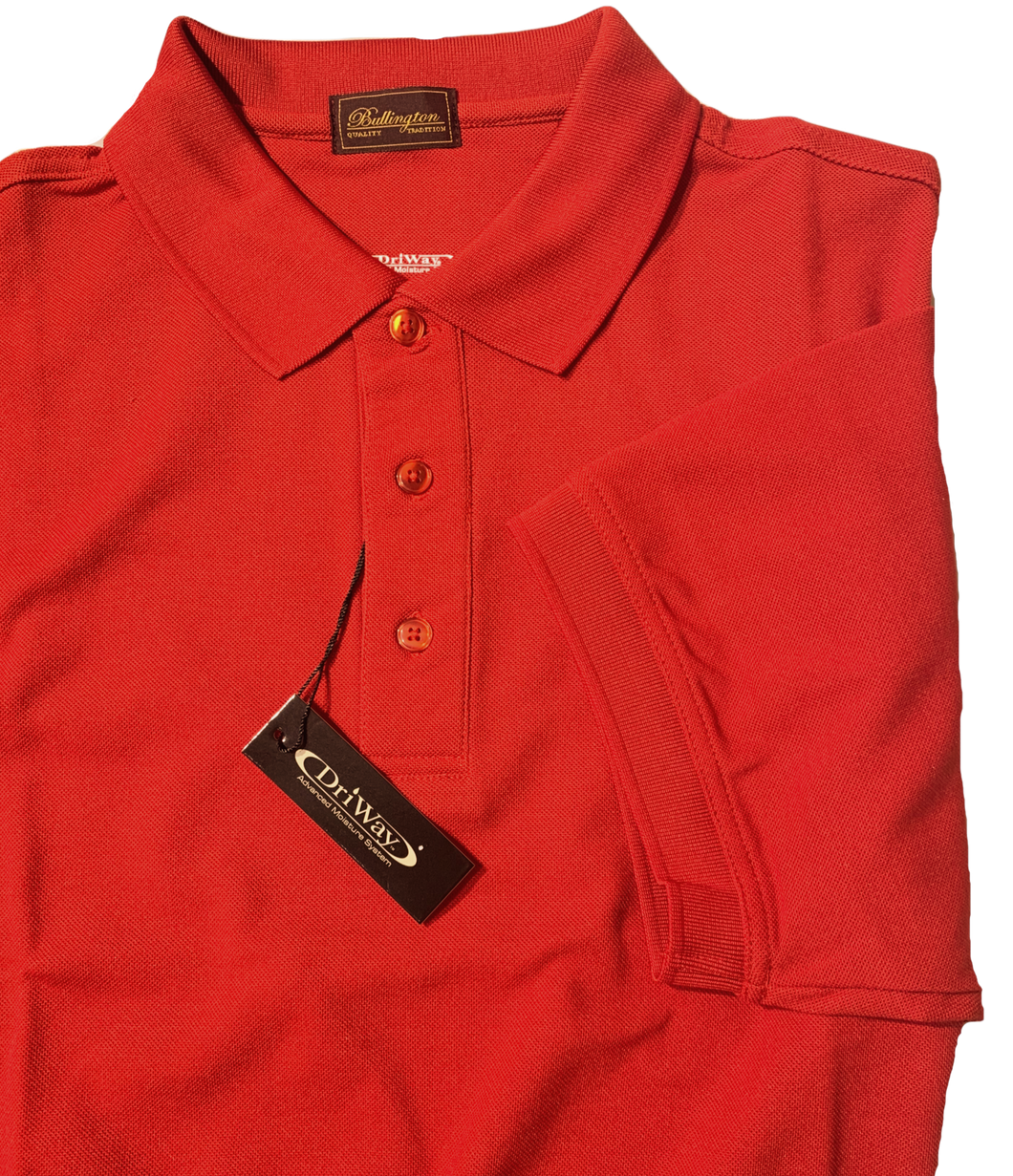 RED MOISTURE WICKING GOLF SHIRT