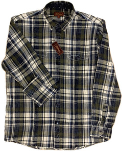 Olive/Navy Long-Sleeve Snow-Washed Shirt