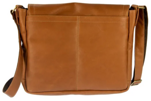 FOLD-OVER LEATHER MESSENGER BAG