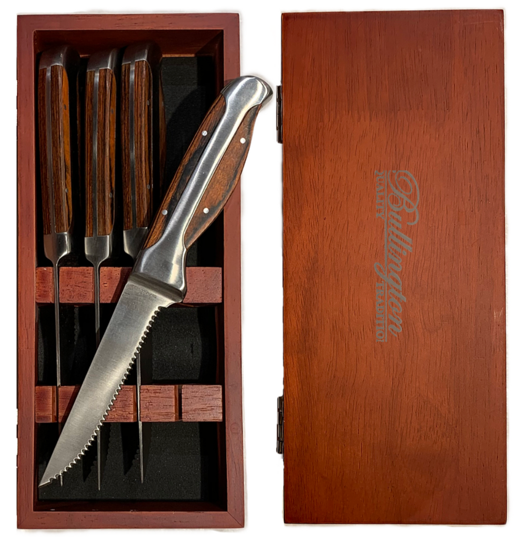 4 PIECE ROSEWOOD STEAK KNIFE SET