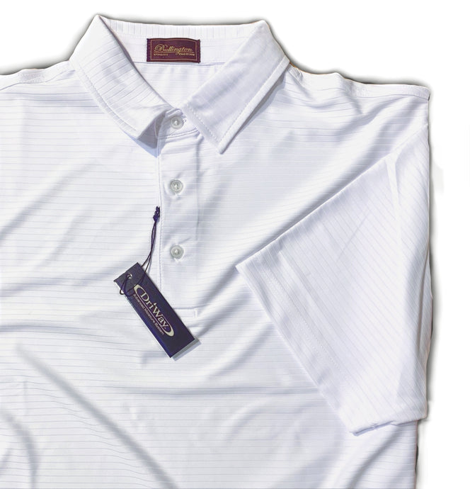 WHITE PERFORMANCE DRI-FIT GOLF SHIRT