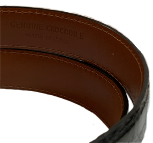 BLACK CROCODILE BELT