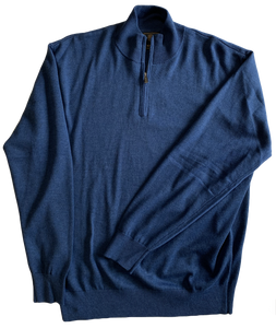 Blue Zip Mock Sweater