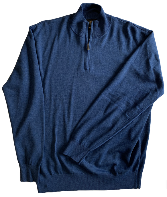 Blue Zip Mock Sweater