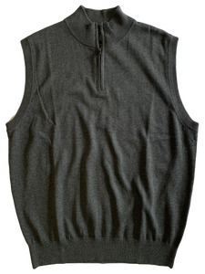 Grey Zip Mock Vest