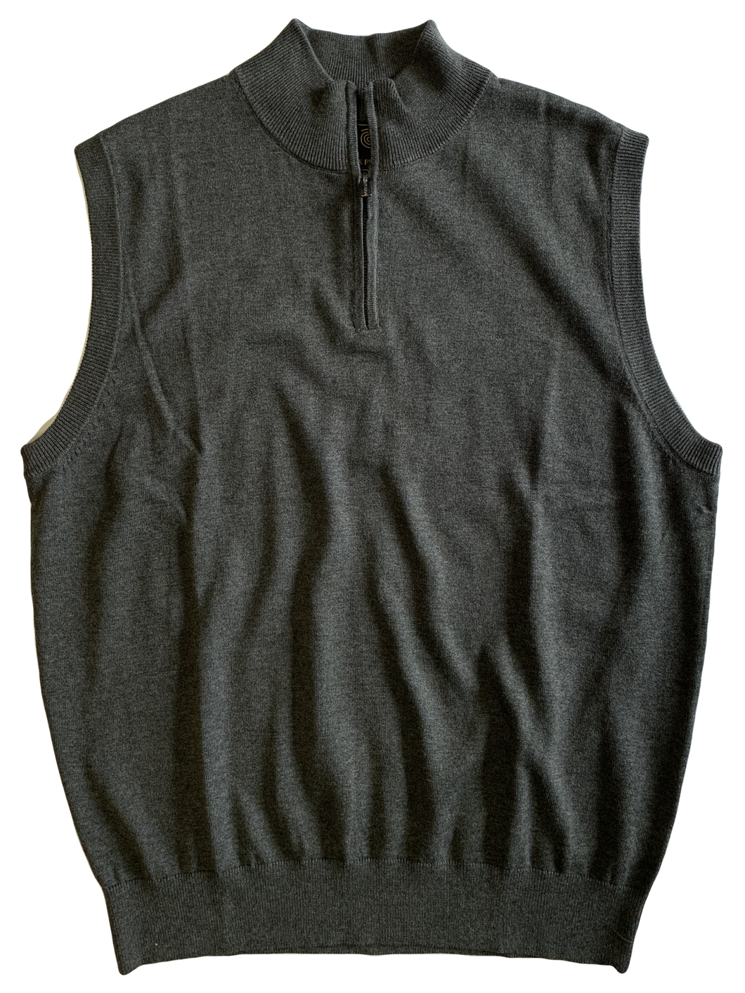 Grey Zip Mock Vest
