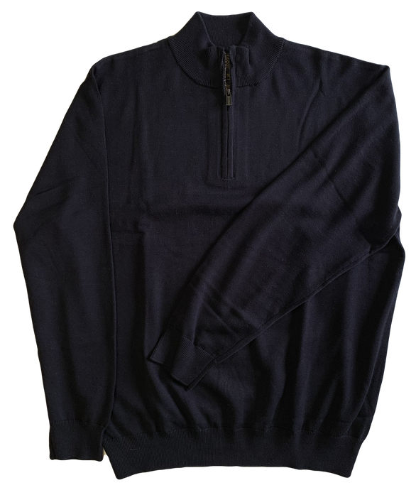 Navy Zip Mock Sweater