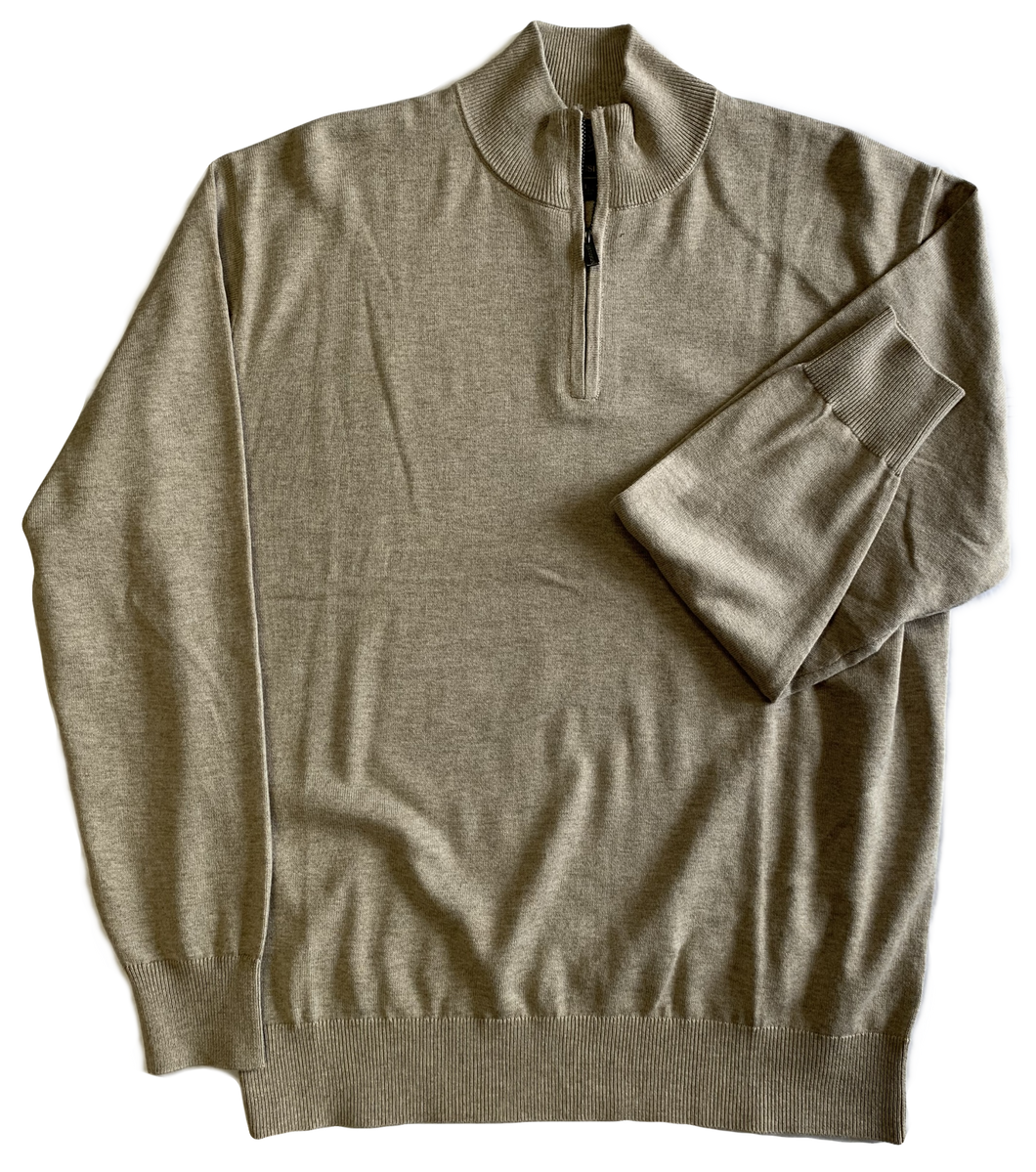 Oatmeal Zip Mock Sweater