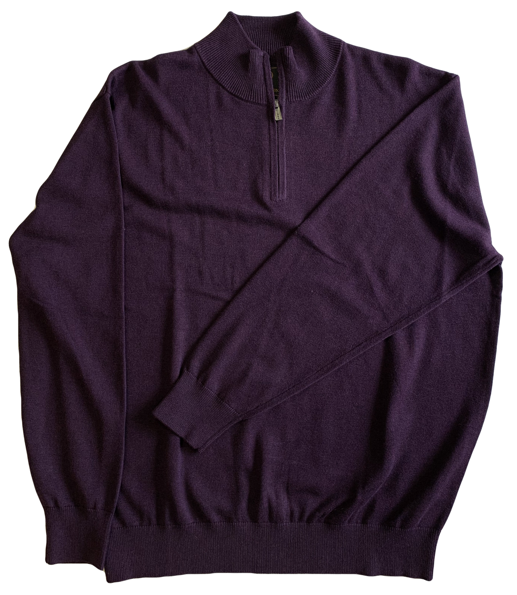 Purple Zip Mock Sweater
