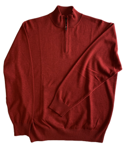 Red Zip Mock Sweater