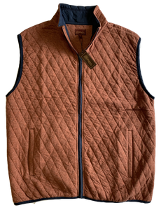 Rust Quilted Zip Mock Vest