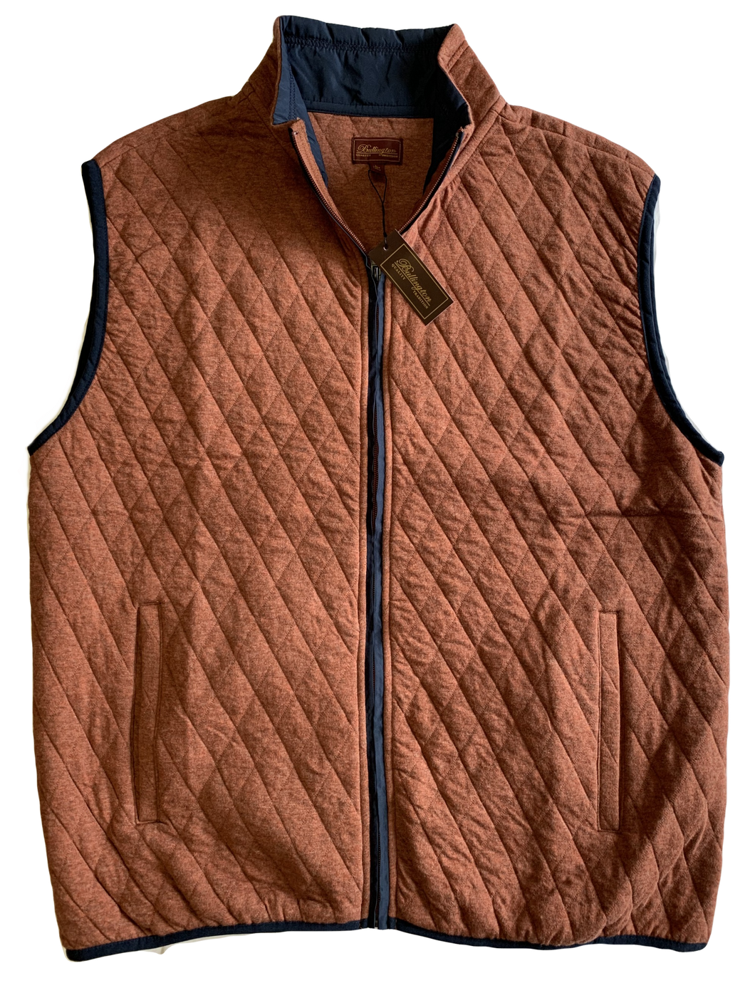 Rust Quilted Zip Mock Vest