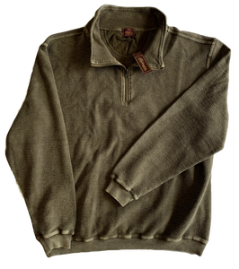 Taupe Washed Cord Zip Mock
